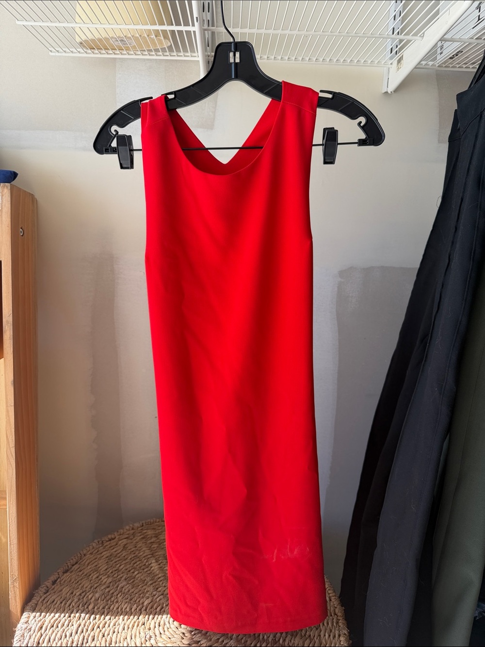 Amanda Uprichard Red Sleeveless Midi Shift Dress